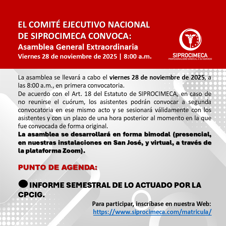 Asamblea General ExtraordinariaViernes 28 de noviembre de 2025